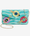 On 34th Blue Beaded Crossbody