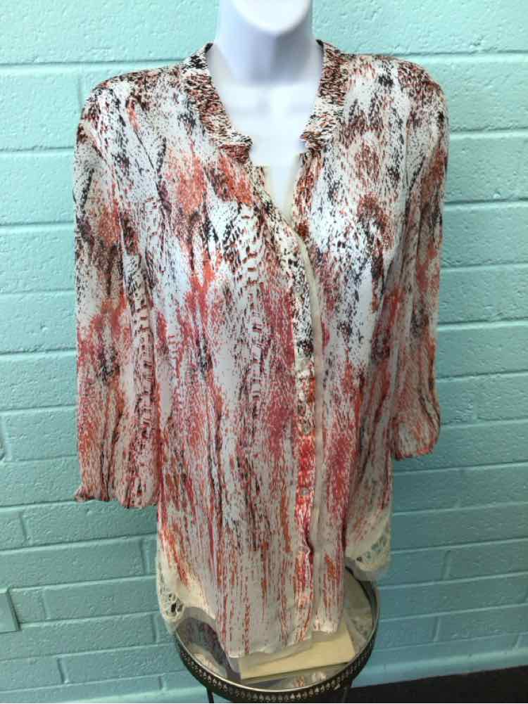 Tribal Size S Beige orange brown Blouse