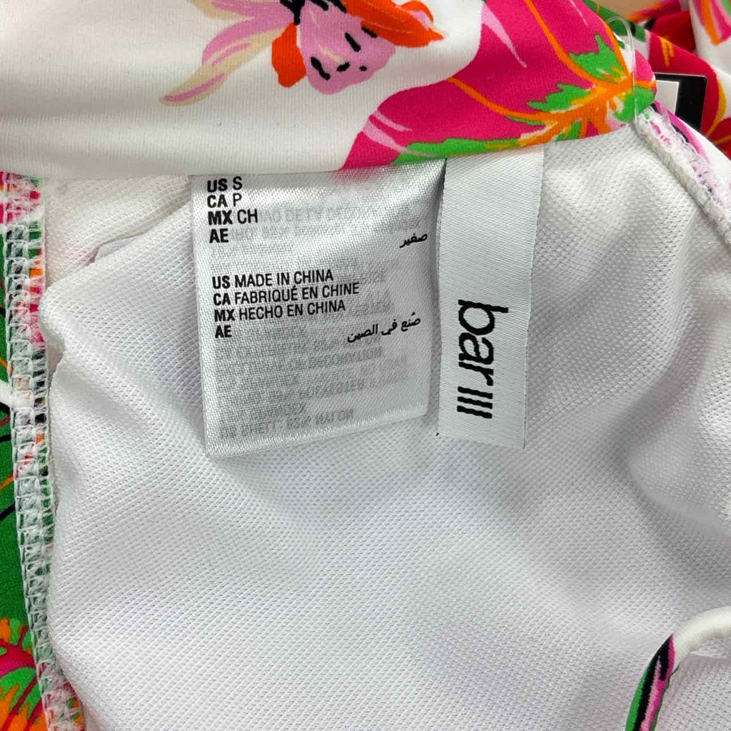 Bar III Size S Bermuda Babe Lace-up Bikini Top