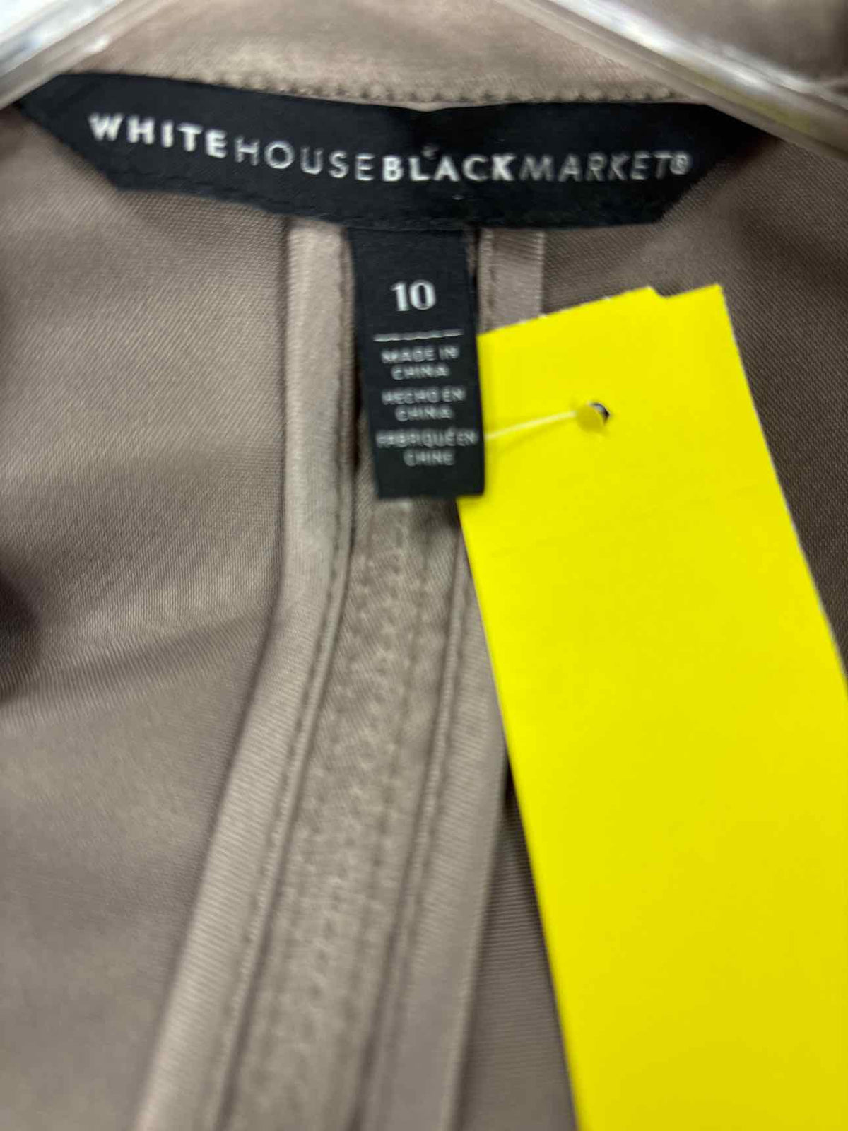 White House Black Market Size 10 Taupe Satin Preloved Jacket