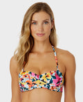 Anne Cole Women's Liz Twisted Bandeau Bikini Top - Multi