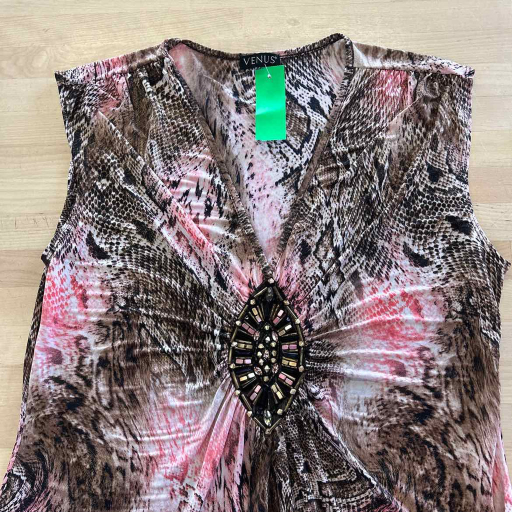 venus Size XL Brown/Pink Preloved Sleeveless