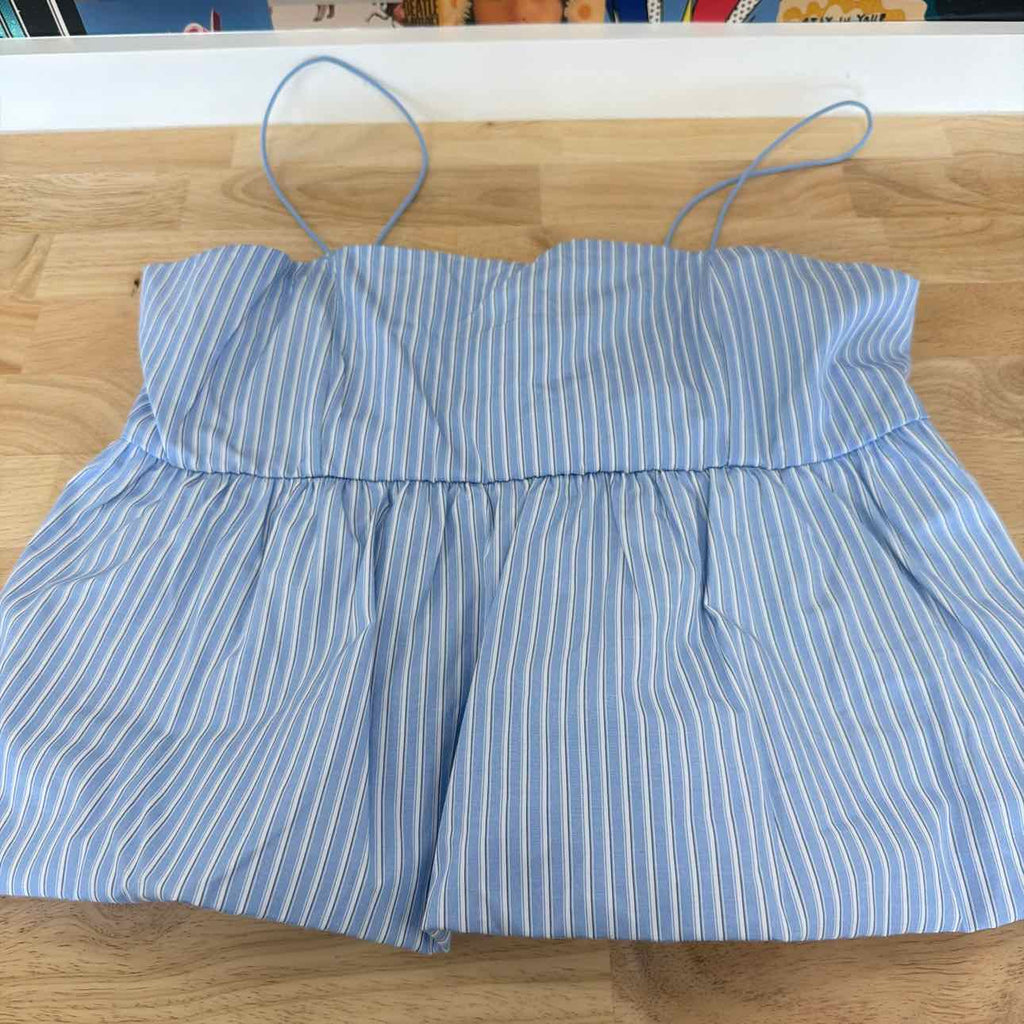 Madden Girl Size XL Poplin Bubble Tank Top
