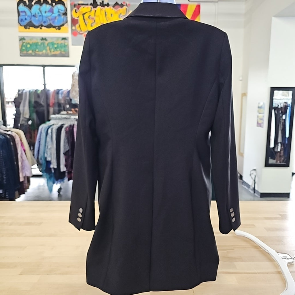 Dkny Women's Single Breasted Long Blazer - Black - Size 6