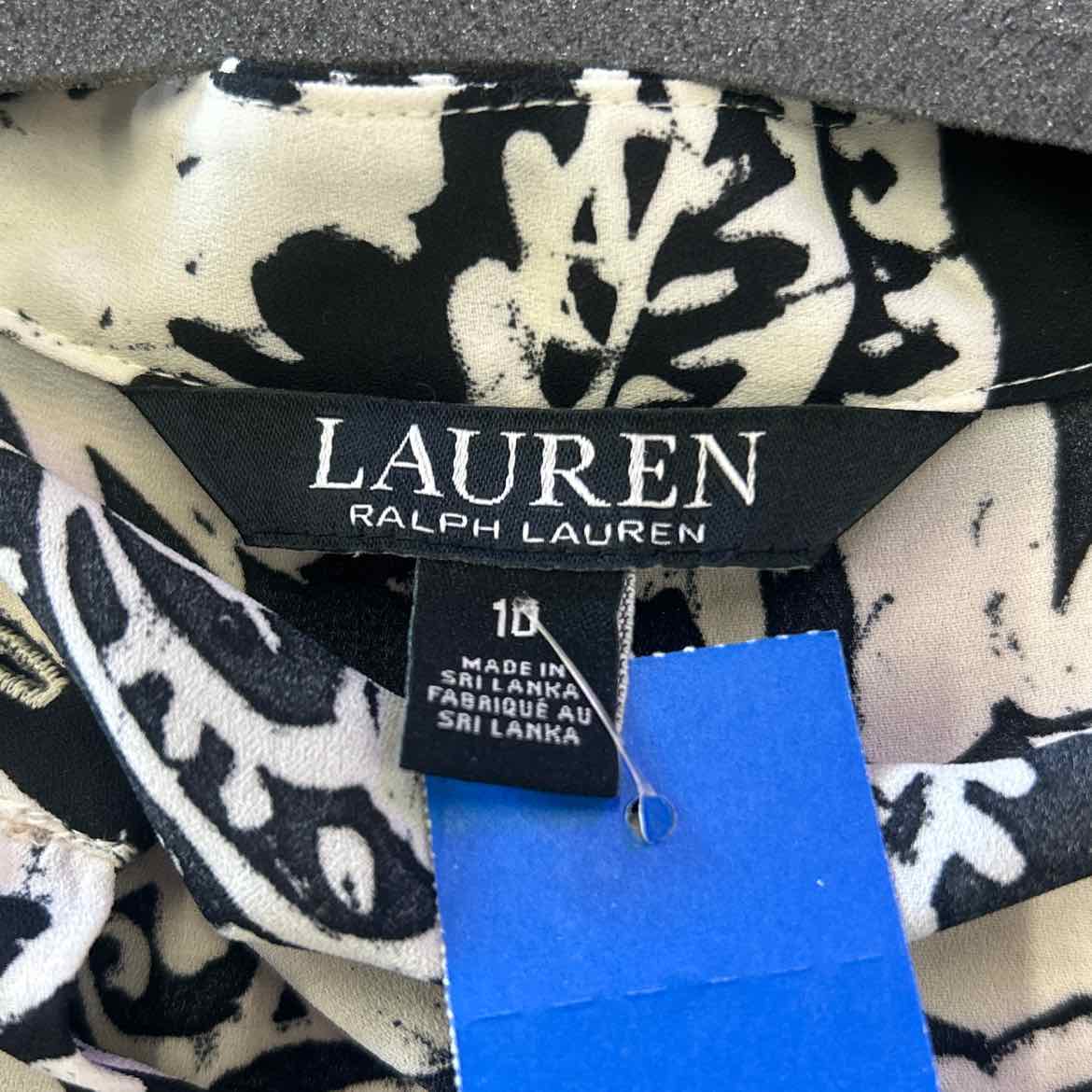 Ralph Lauren Size 10 Black White Preloved Blouse LS