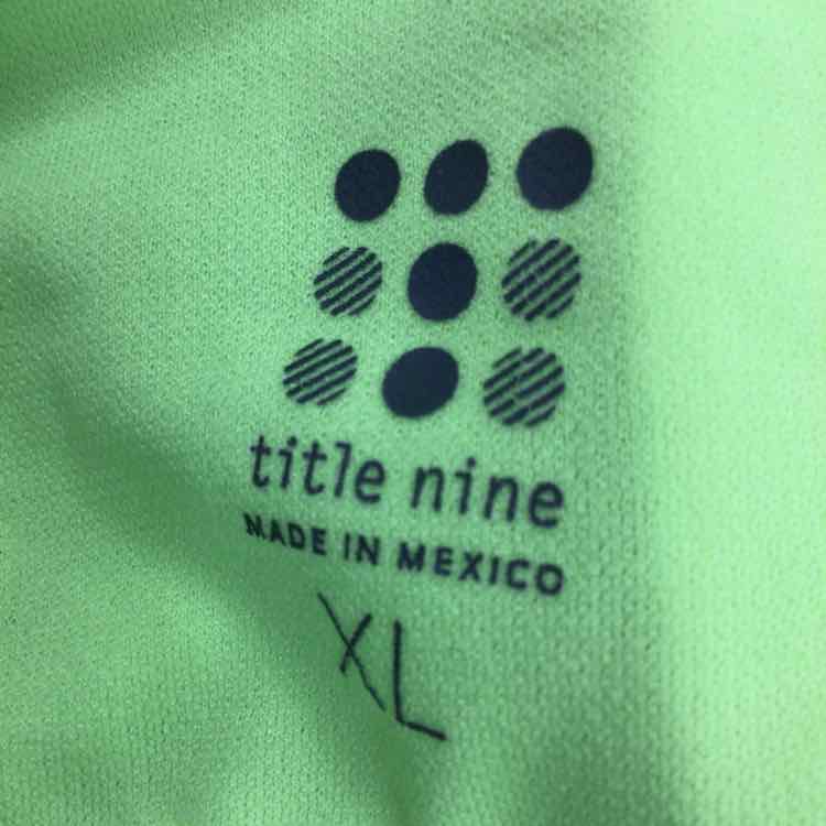 Title Nine Size XL Green & Yellow Swimsuit Bottom/Top