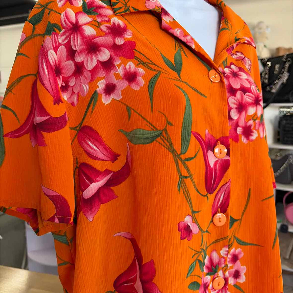 Sag Harbor Size 18 Orange Preloved Button Down SS