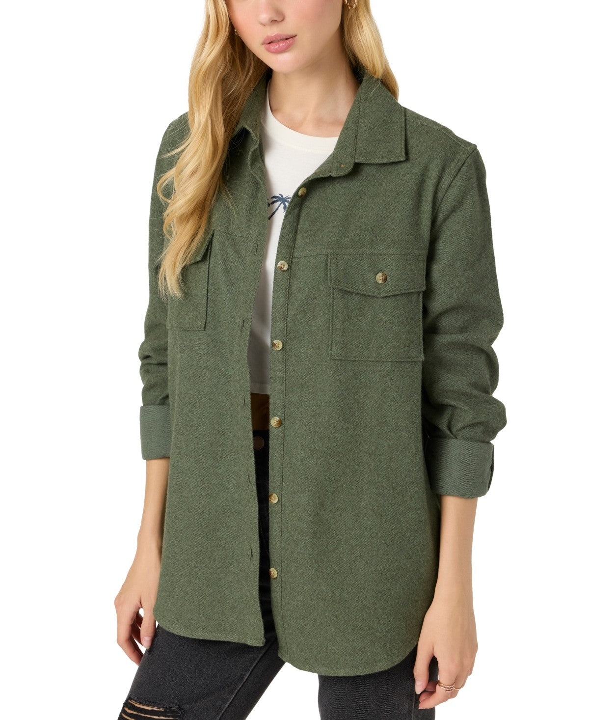 Oneill Size XL Green New Button Down LS