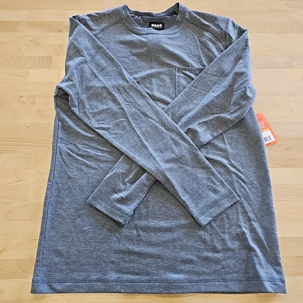 Bass Outdoor Size S Gray MENS Long Sleeve Shirt
