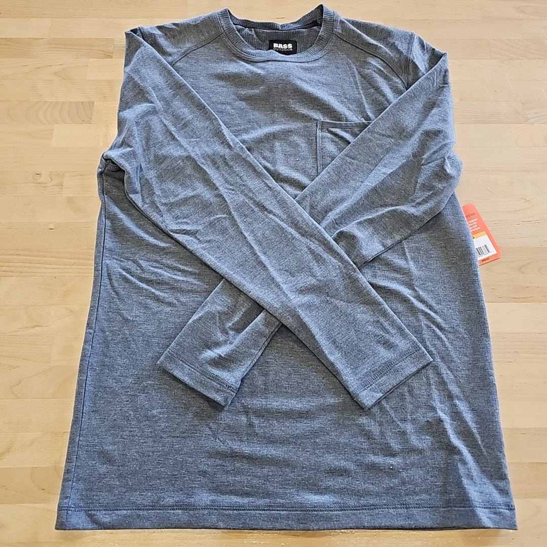 Bass Outdoor Size S Gray MENS Long Sleeve Shirt