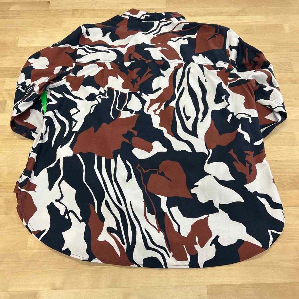 Chico's Size 12 Brown Button Down Shirt