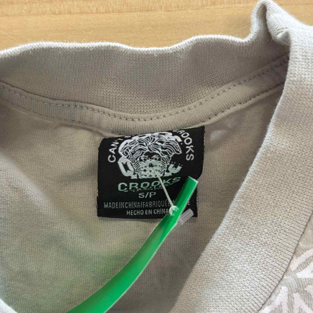 Crooks & Castles Size S Gray Preloved MENS T-shirt