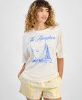 Love Tribe Size S Hamptons Graphic Print T-Shirt - Egret