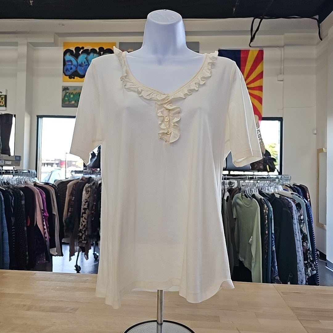 Liz Claiborne Size M White Preloved Blouse
