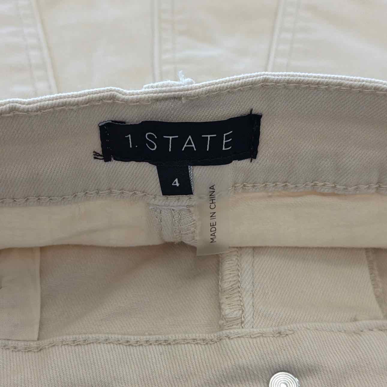 1.State Women Size 4 Tan New Shorts 1.state High Rise Denim Shorts