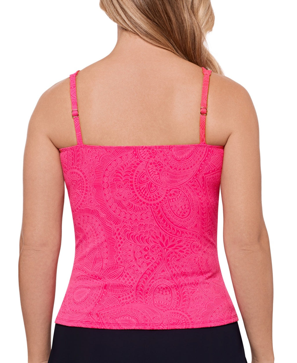 Swim Solutions Women's Paisley-Print Tunnel Tankini Top