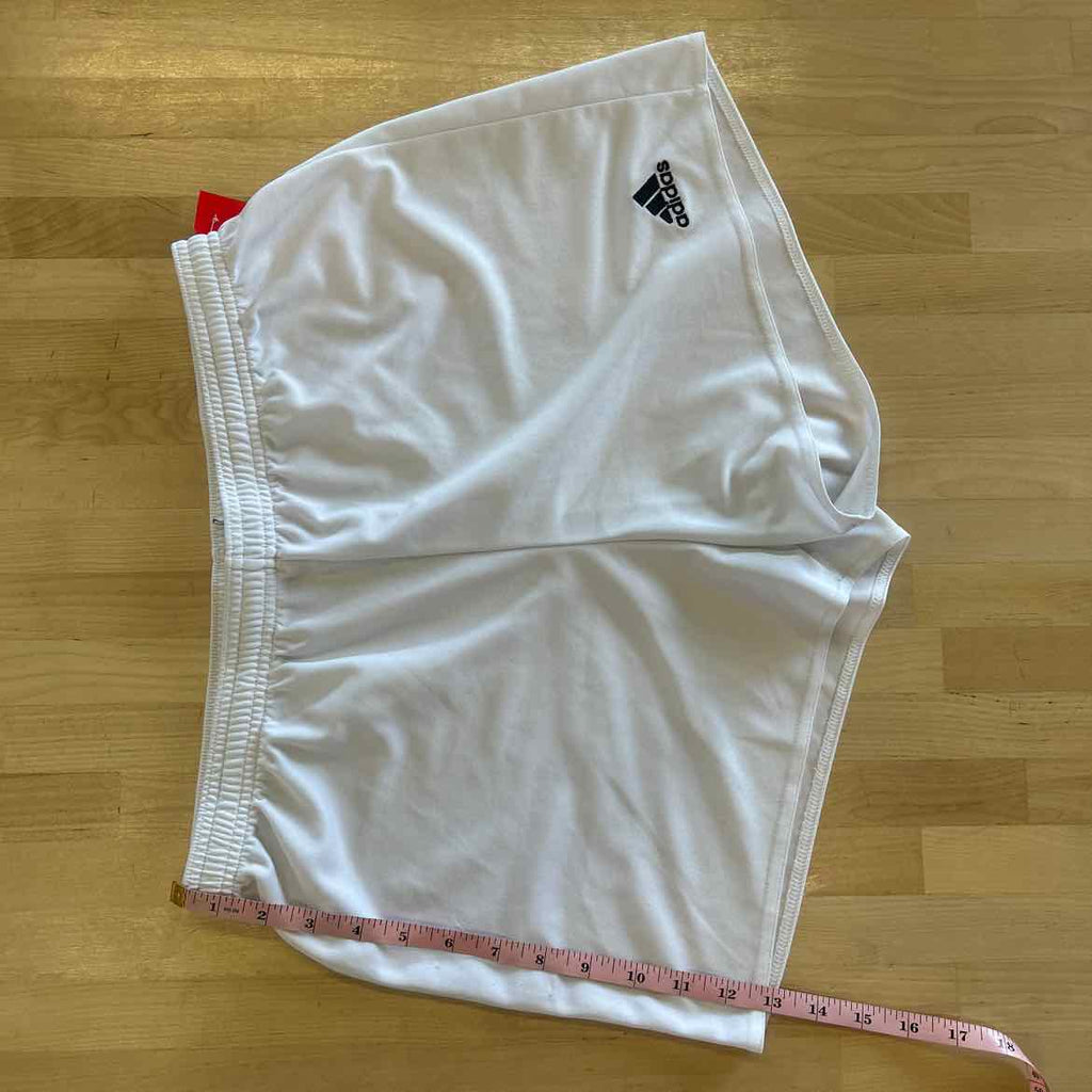 Adidas Size L White Used Athletic Shorts