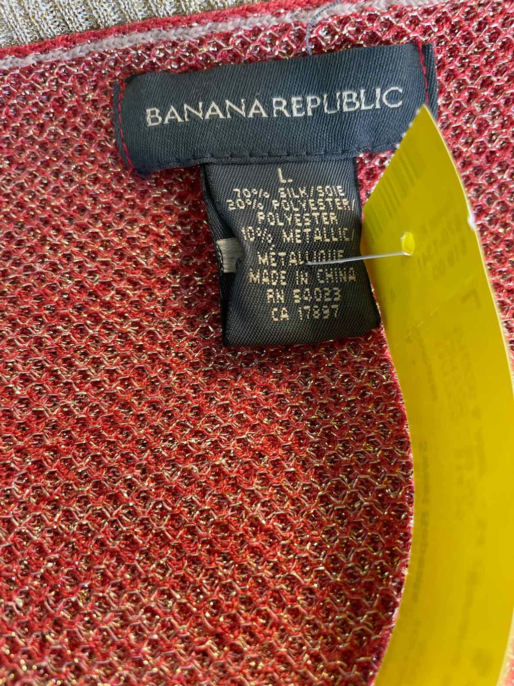 Banana Republic Size L Rust Print Sweater