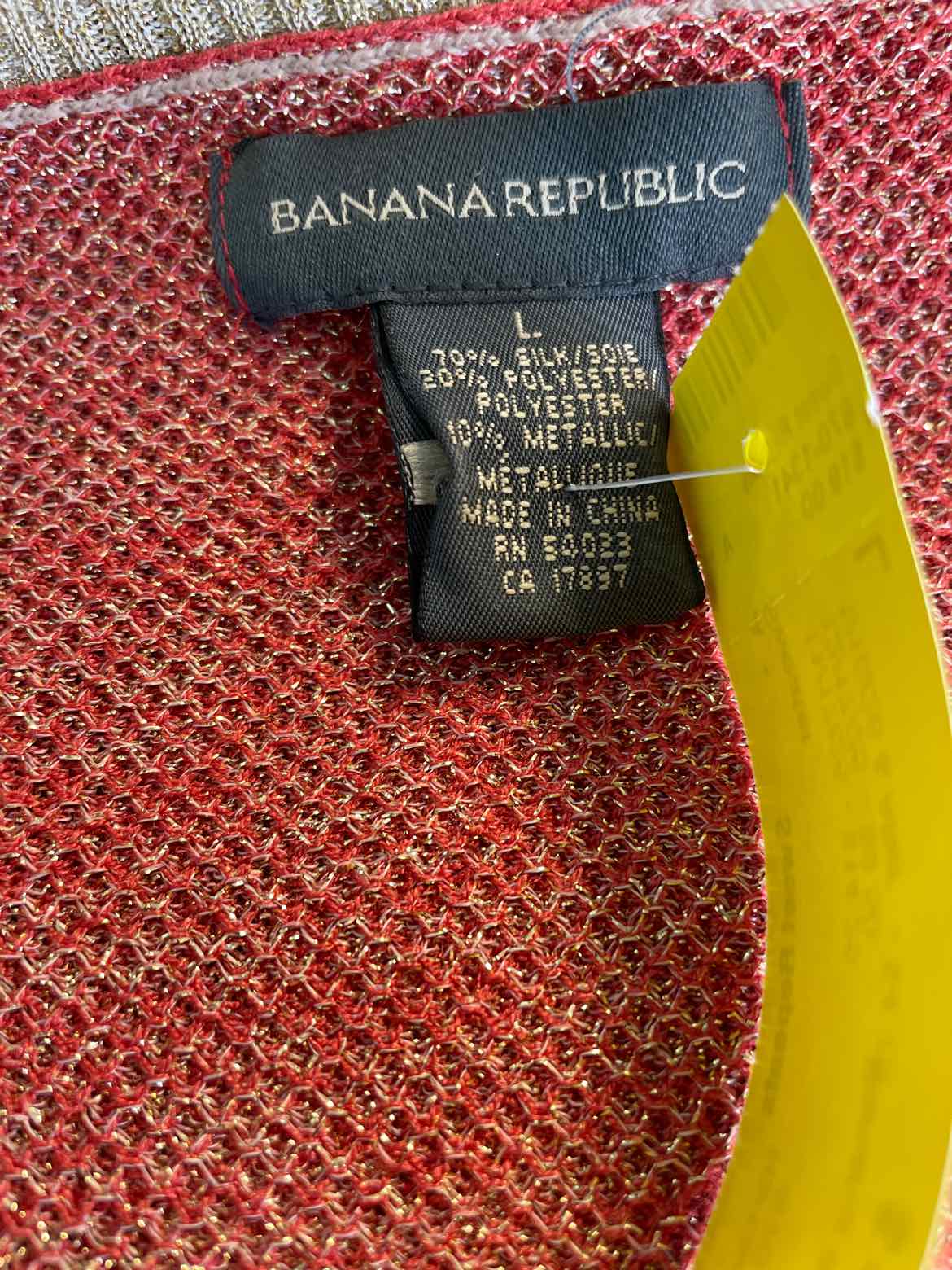 Banana Republic Size L Rust Print Sweater