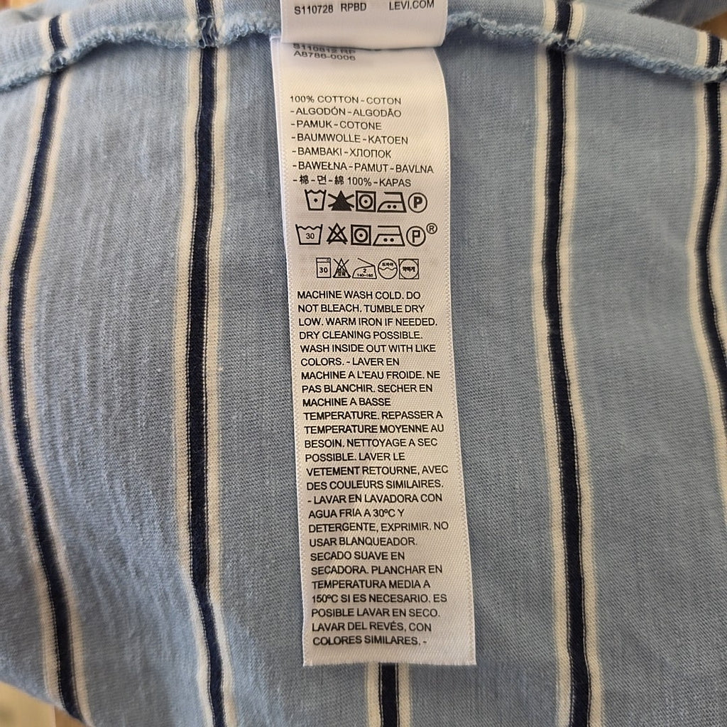 Levi's Size L Striped Game Day Cotton T-Shirt
