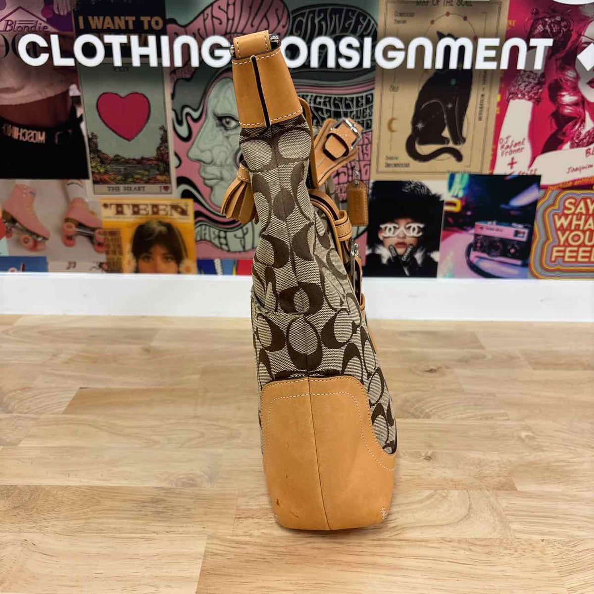 Coach Tan Leather Preloved Handbag