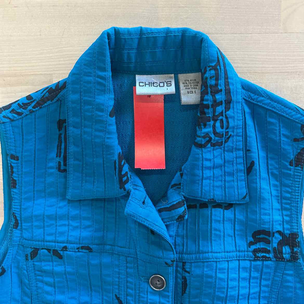 Chico's Size 0 Blue Used Vest