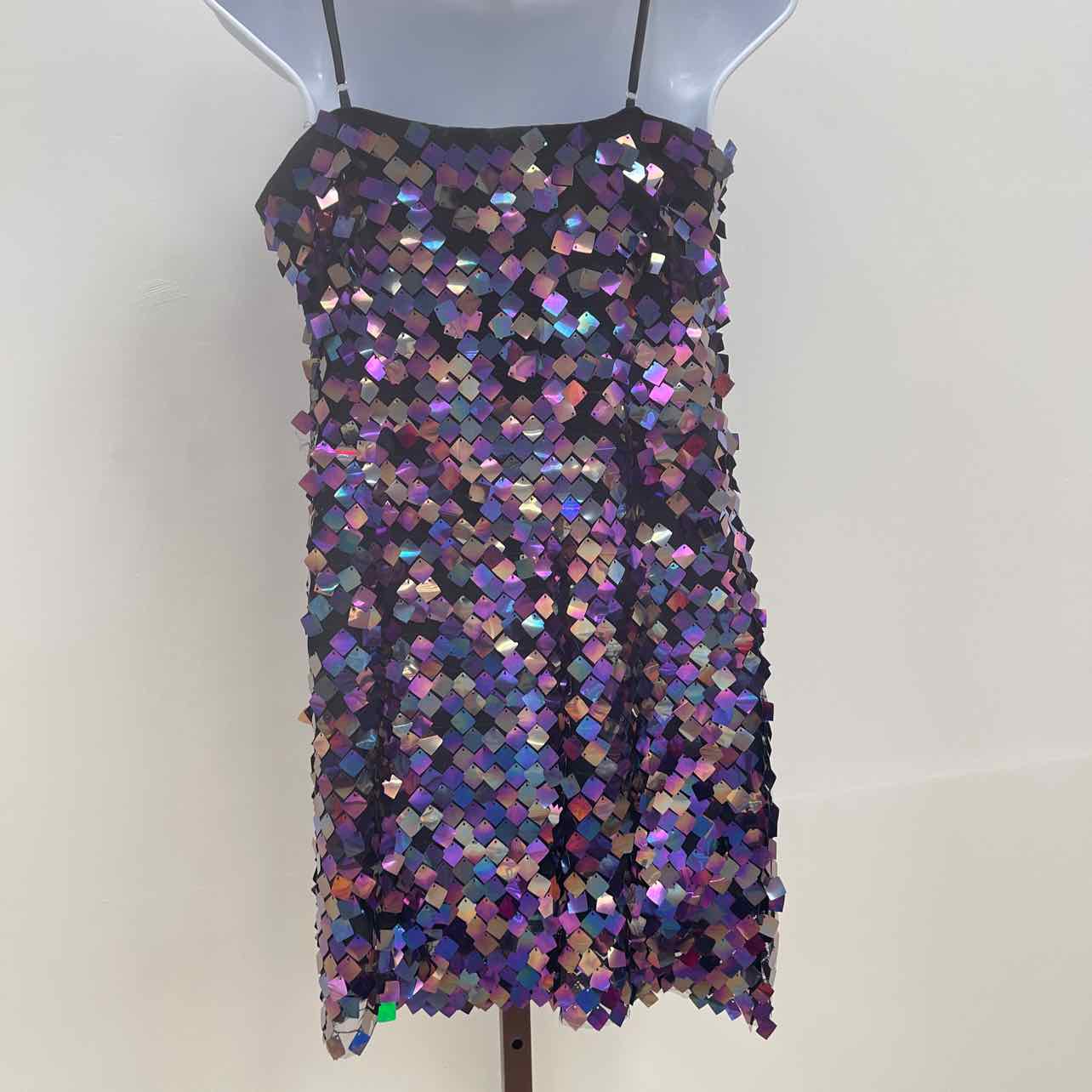 astr Size M Porsche Sleeveless Sequin Mini Dress - Purple Multi