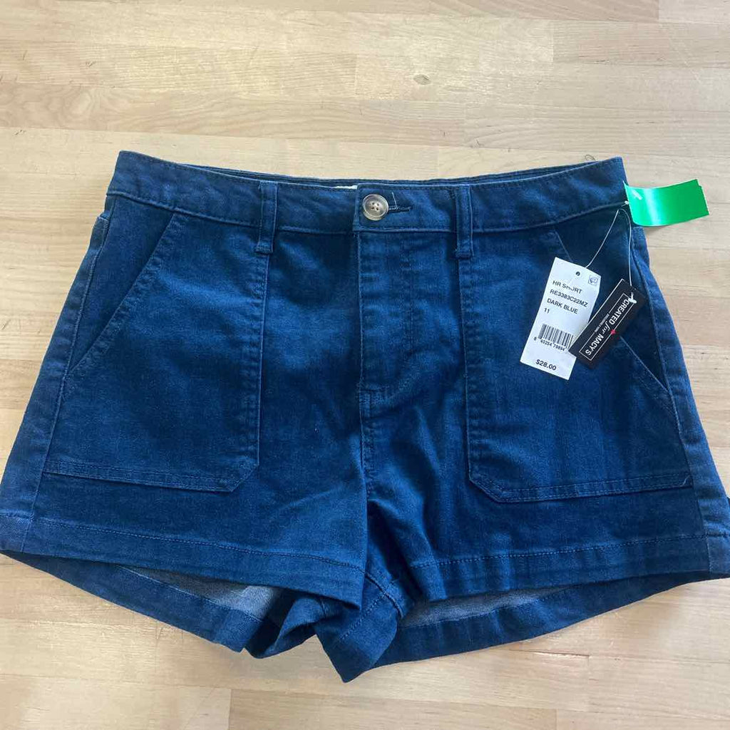 Indigo Rein Juniors' High-Rise Utility-Pocket Shorts - Raspberry Indigo - 11