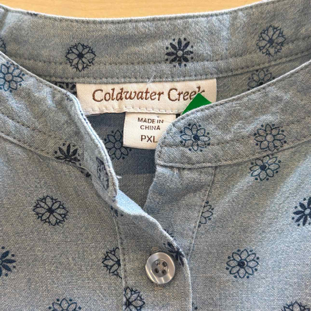 Coldwater Creek Size PXL Blue Preloved Blouse LS