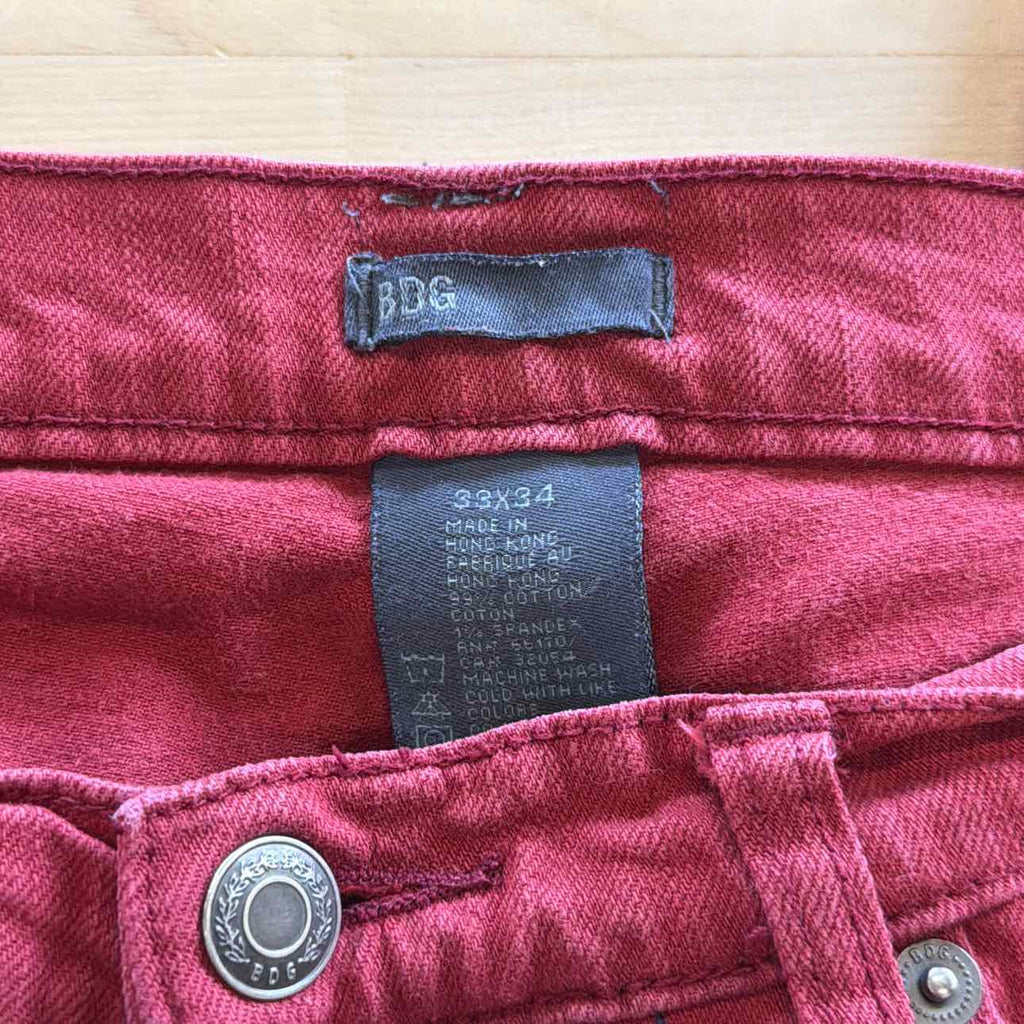 BDG Size 33x34 Red MENS Pants
