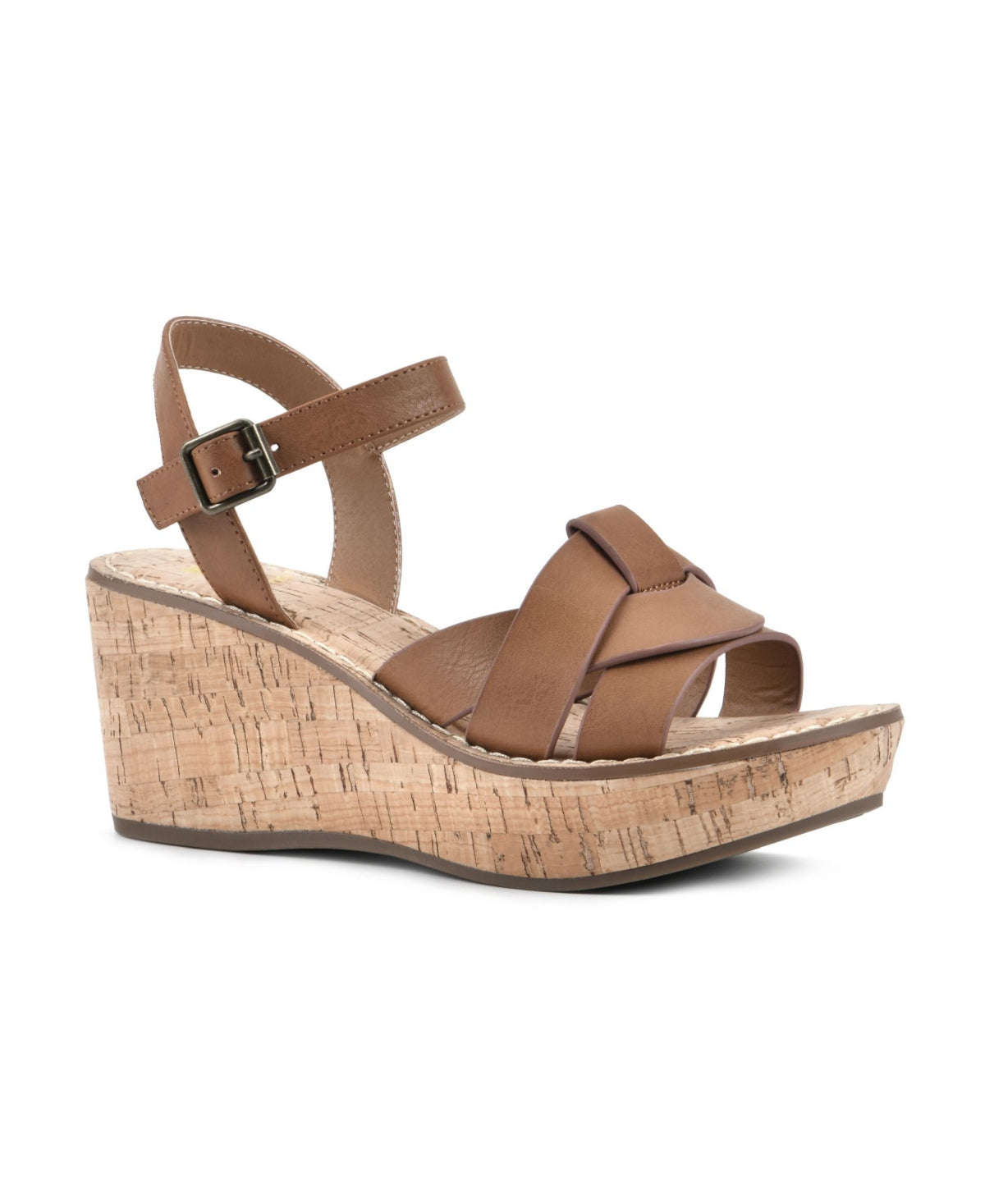 White Mountain Women's Simple Platform Wedge Sandals