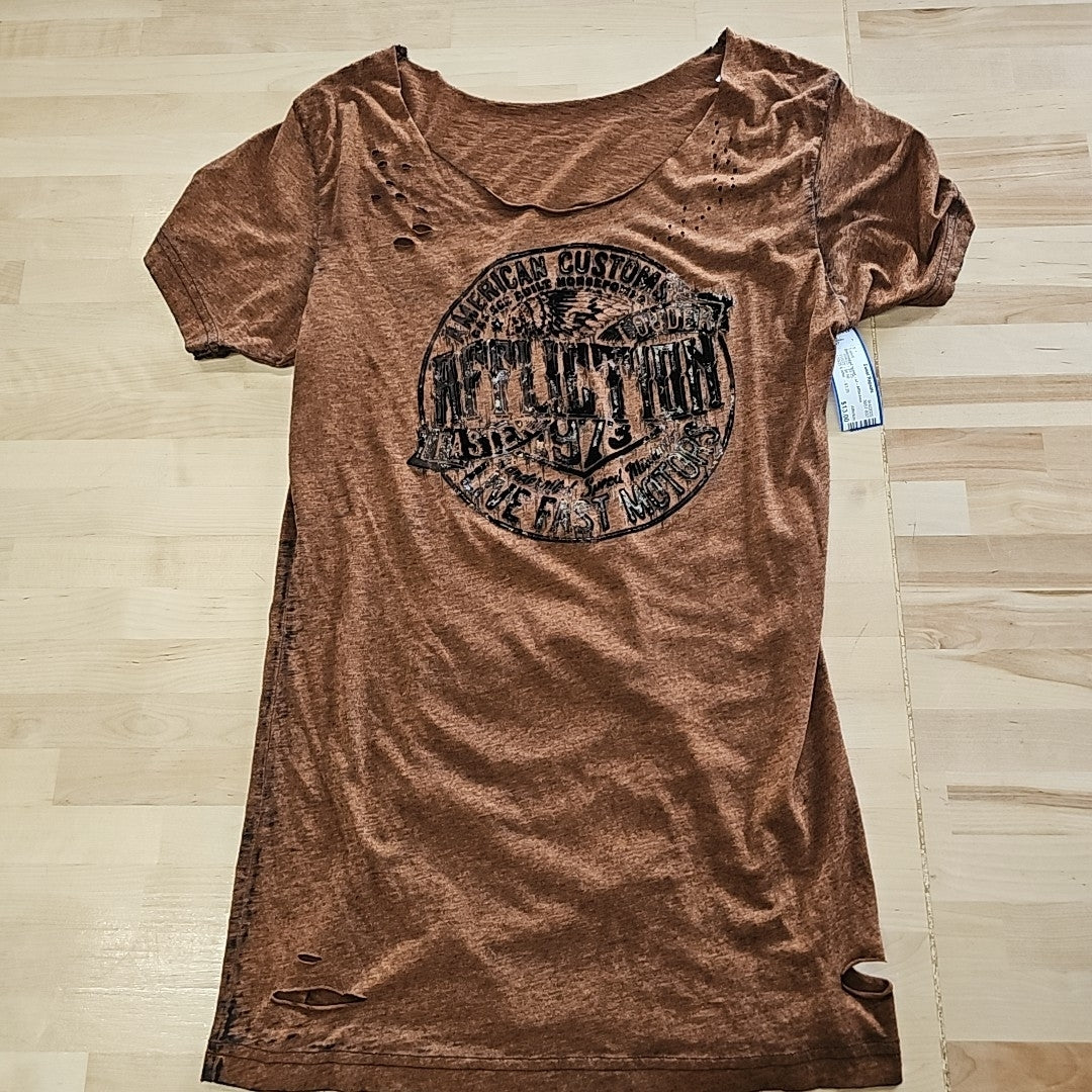Affliction Size XL Rust T-shirt