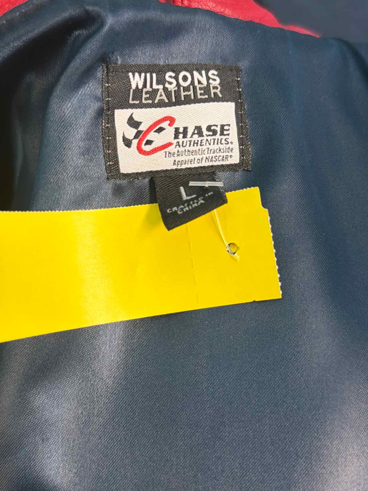 Wilsons Leather Womens Size L Vintage 90s Jeff Gordan Nascar Leather moto Jacket