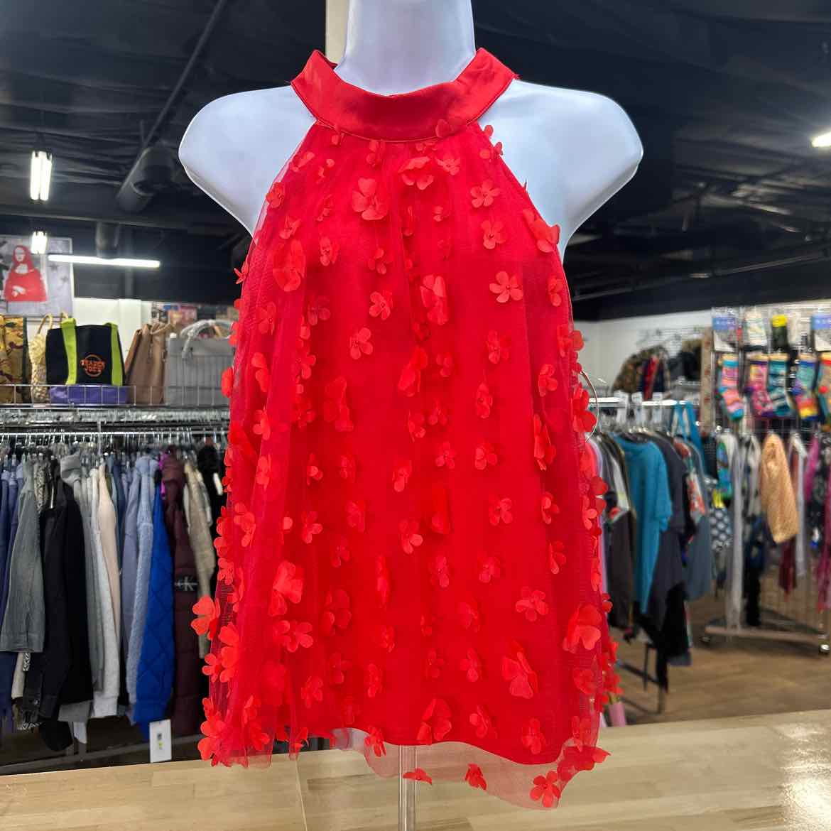 Lena Size M Red Mesh Preloved Sleeveless