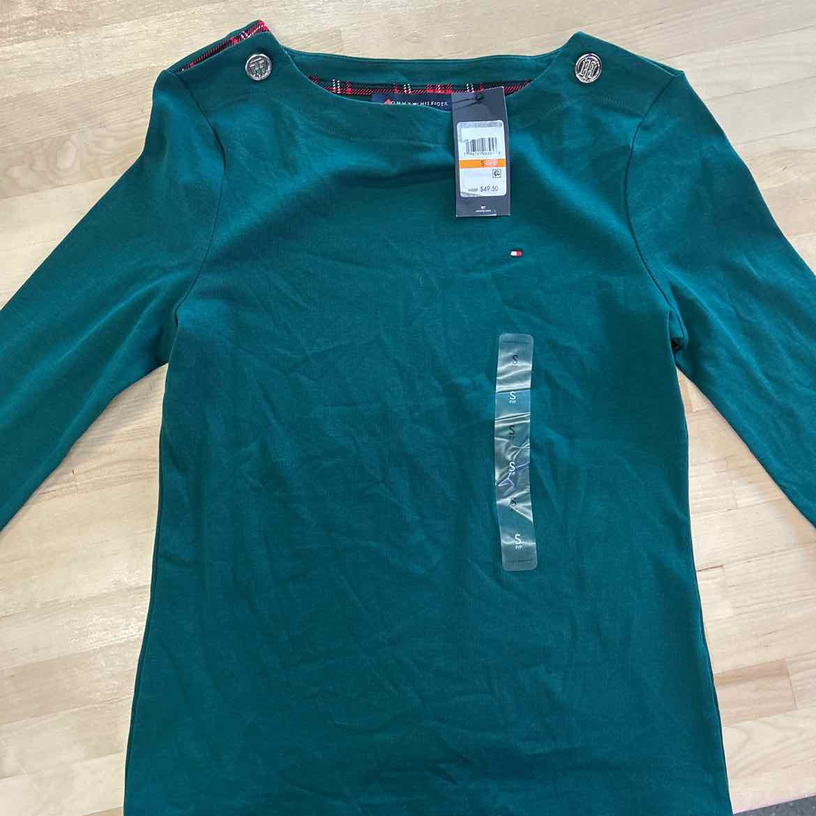 Tommy Hilfiger Size S Green New Long Sleeve