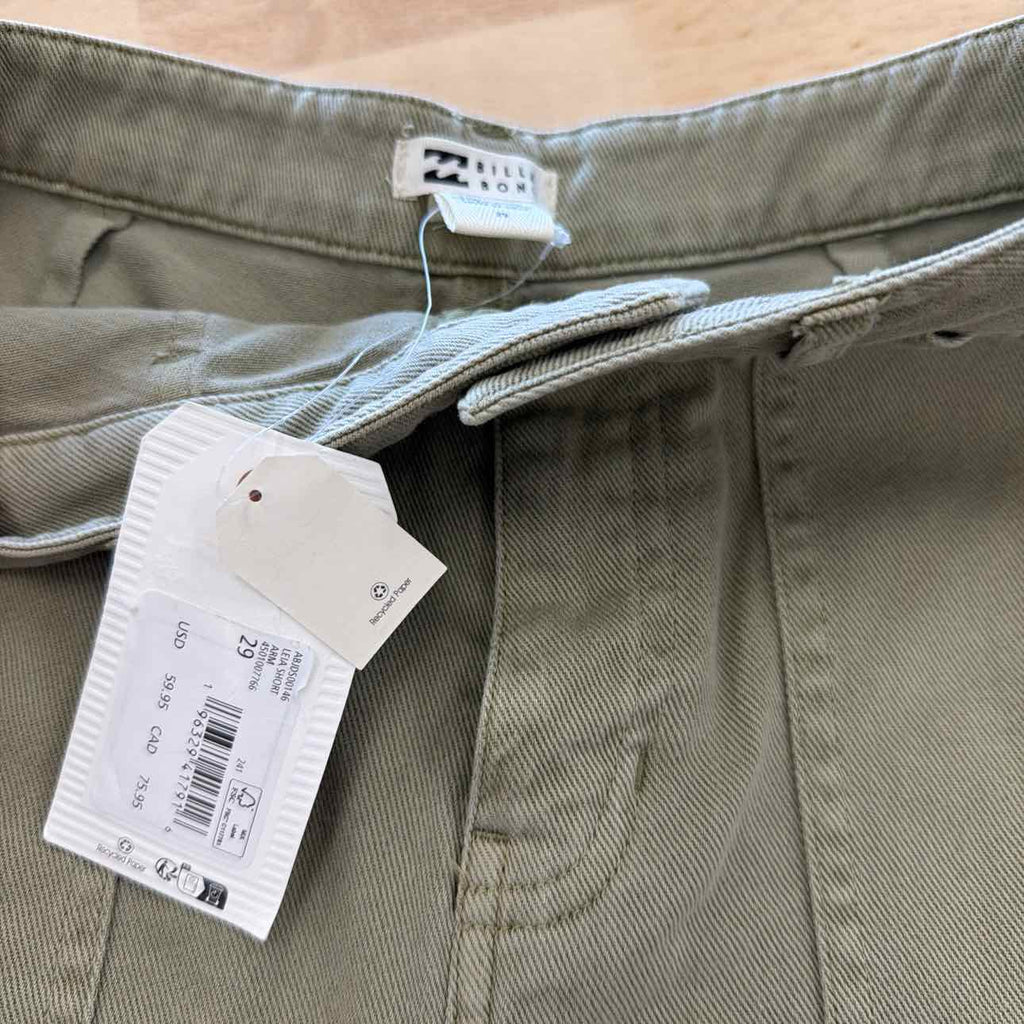 billabong Women Size 29 Green New Shorts  Leia Denim Carpenter Shorts - Army