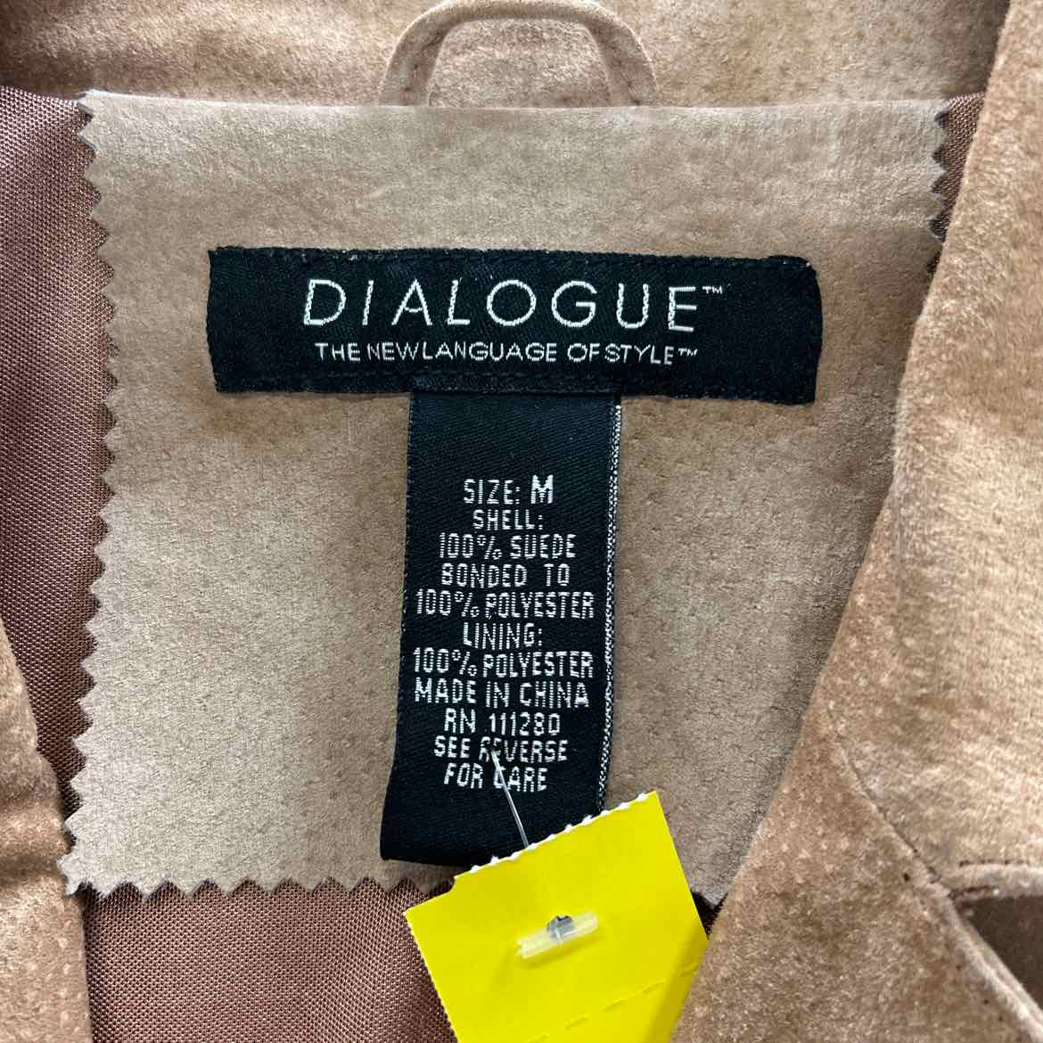 Dialogue Size M Brown Suede Coat