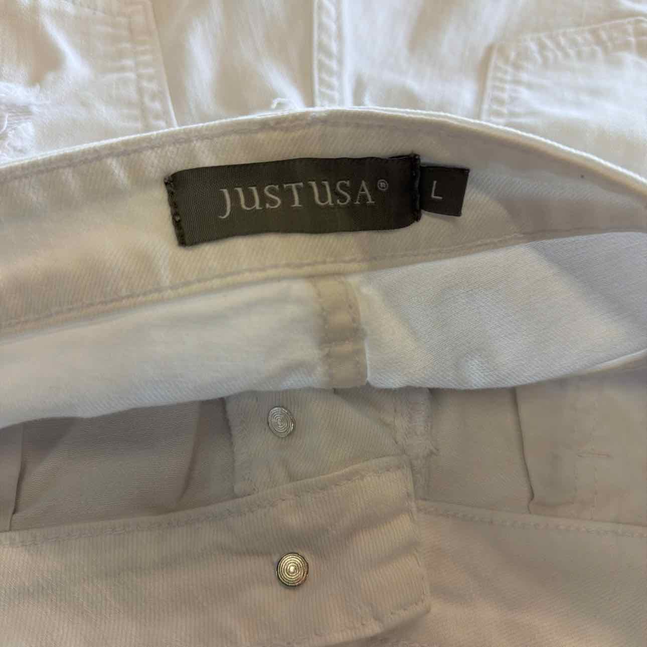 Just USA Women Size L White Preloved Shorts