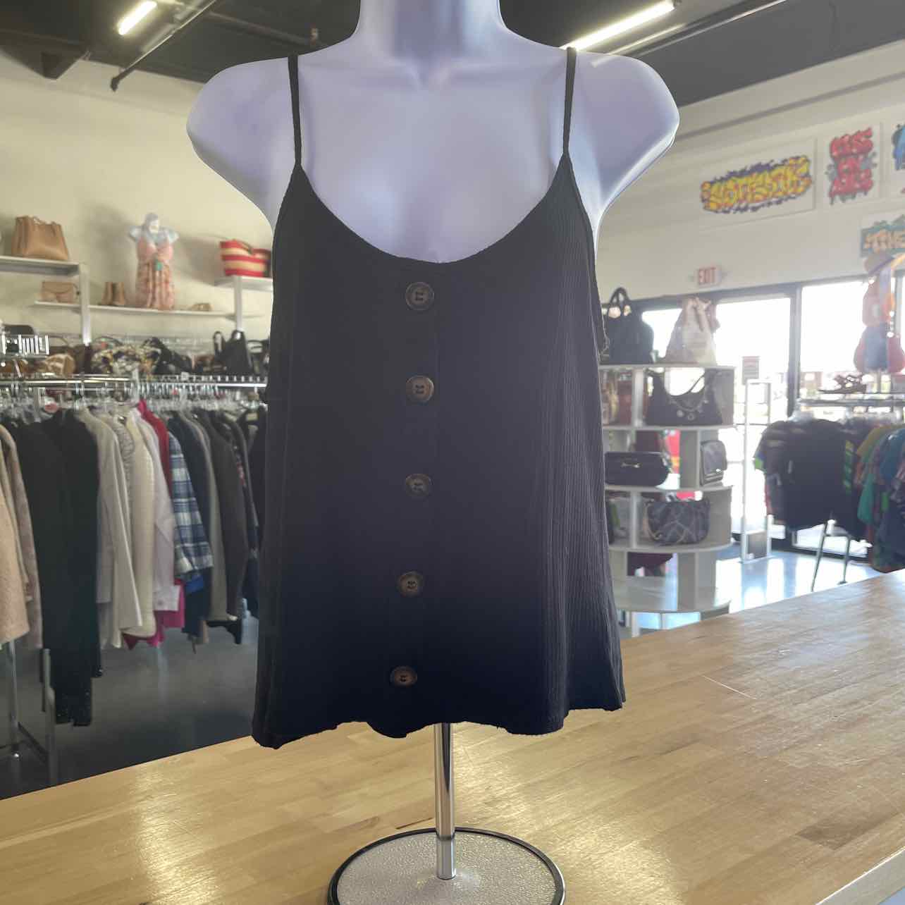 moa moa Size M Black Preloved Tank