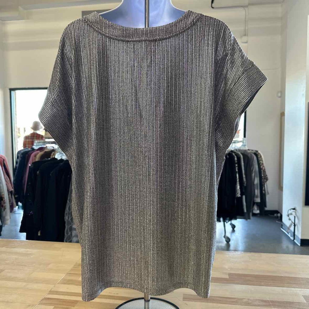 White House Black Market Size XL Silver Blouse