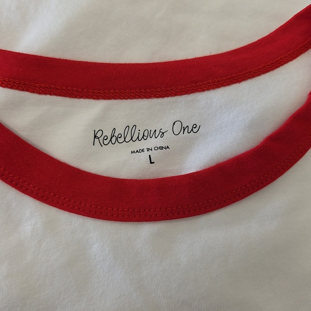 Rebellious One Size L Contrast-Trim Motorcycle Top