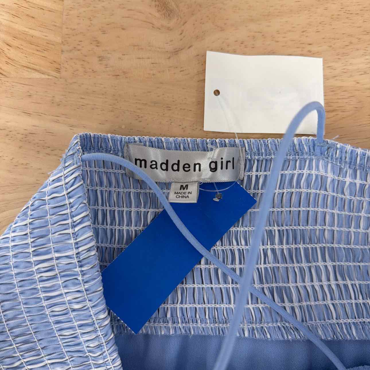 Madden Girl Size M Poplin Bubble Tank Top