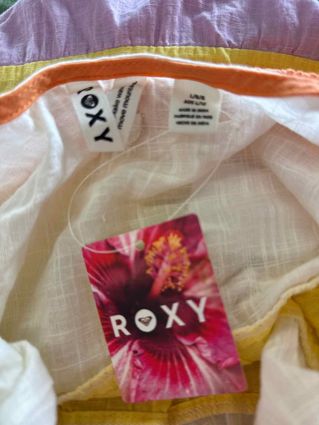 Roxy Size L Honolulu Glow Cotton Tiered Open-Back Maxi Dress - Multi Color NWT