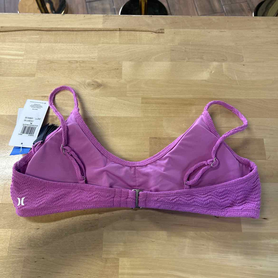 Hurley Size Xl Wave Scrunch Bralette Bikini Top - Orchid