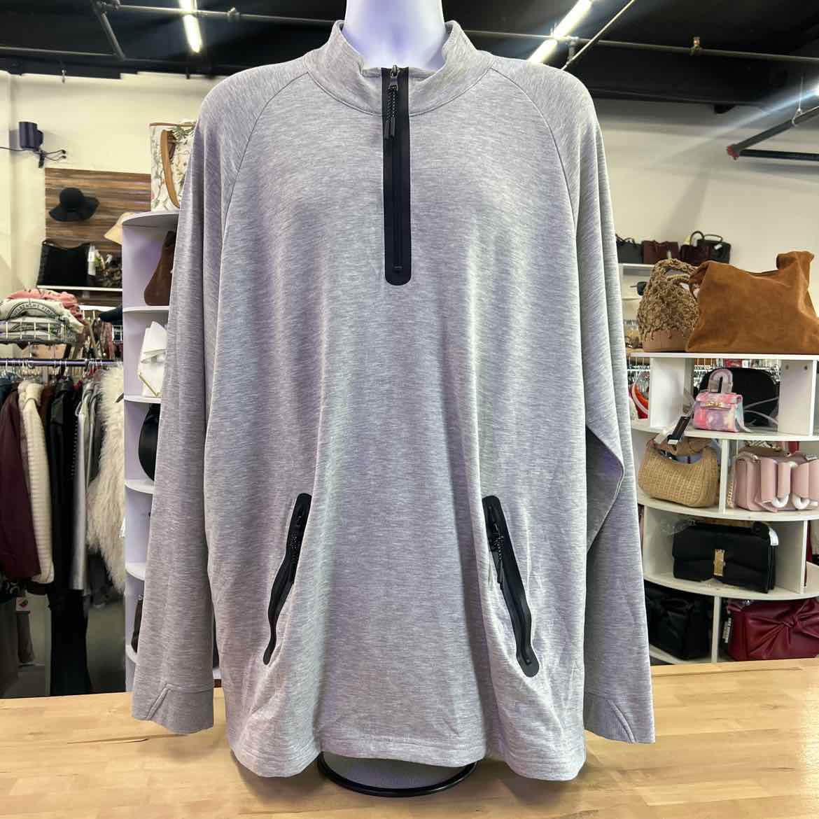 Alfani Men's Alfatech Quarter-Zip Sweatshirt - Casual Grey - XL