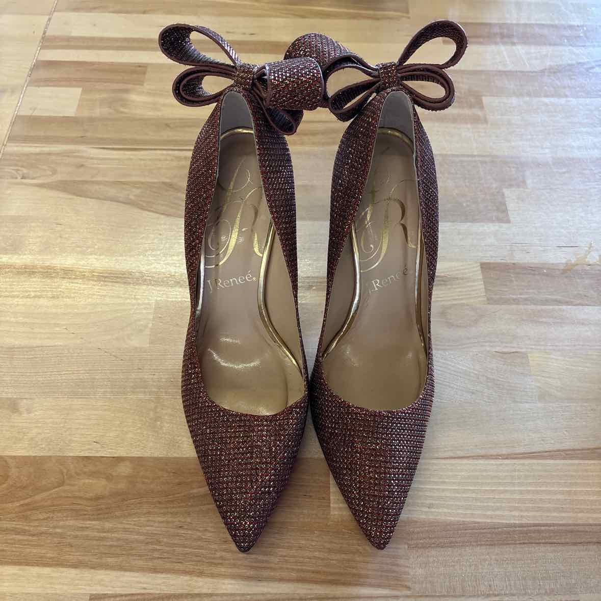 J. Renee Shoe Size 8 Red Sequined Heels