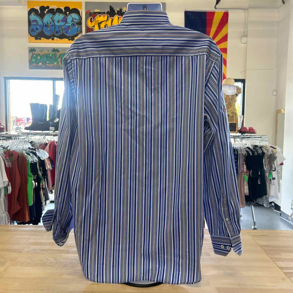 Bugatchi Size XL Blue Preloved MENS Button Down Shirt