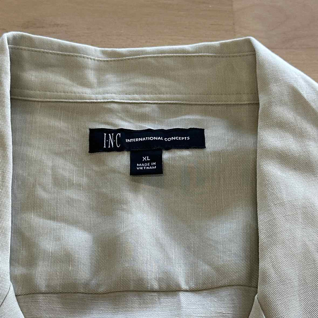 Male INC Men's Size XL olive MENS Button Down Shirt