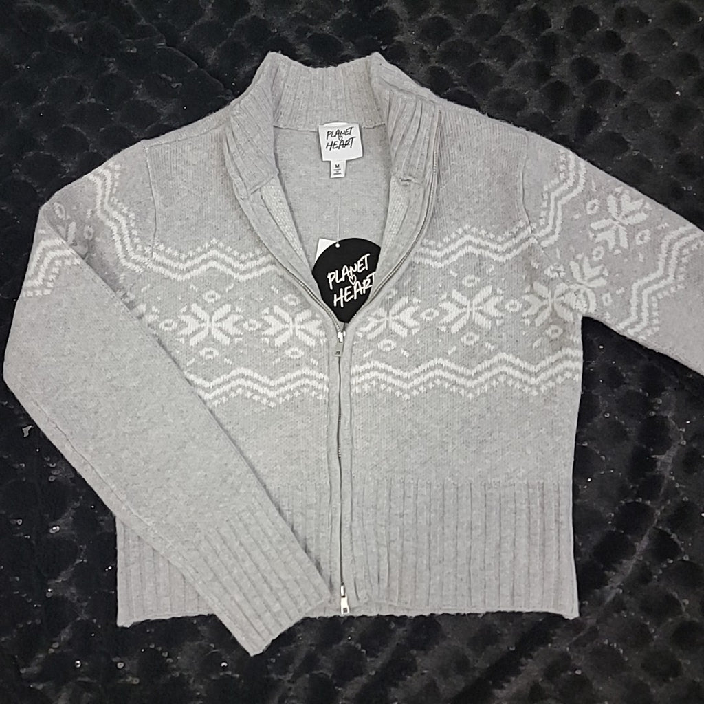 Planet Heart Size M Gray Sweater