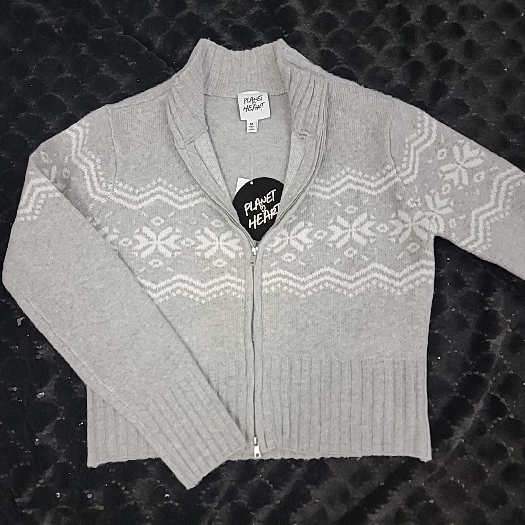 Planet Heart Size M Gray Sweater